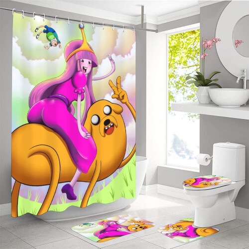 Adventure Time shower curtain set waterproof 4-piece