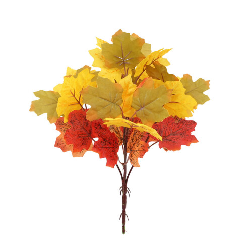 Artificial Red Maple Leaves with Stem UV Resistant 1 Piece 1