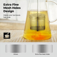 Tea Infuser Set Fine Mesh Threaded Lid 3 pcs