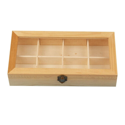 Wooden Display Cabinet with 8 Compartments