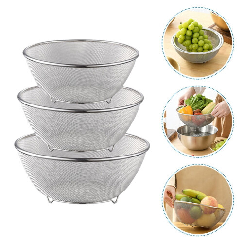 Rice strainer mesh colander fine mesh 1 set 2