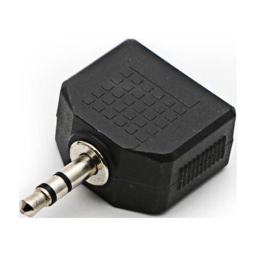 3.5mm Mono Y-Splitter Adapter 2 pcs Black 1