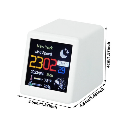 WiFi Digital Weather Clock White Desktop Smart Station 1