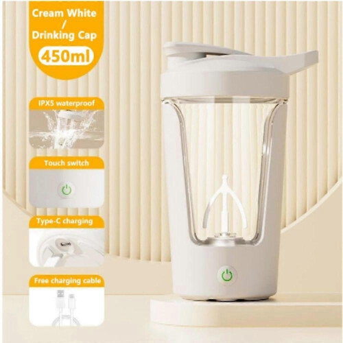 (black) Visp Elixir Mixer Bottle Pro Original With a Wisp, 15oz Rechargeable Shaker Cups 1