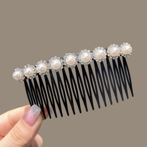 Pearl Hair Combs with Rhinestones 3 pcs 1