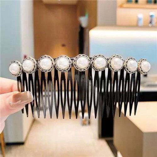 Pearl Hair Combs with Rhinestones 3 pcs 2