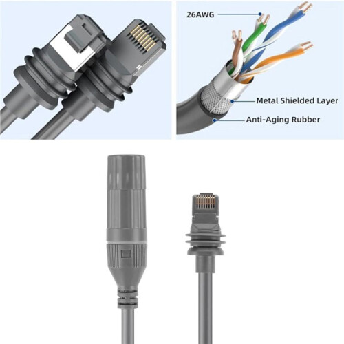 2 PCS Ethernet Cable Adapter for Starlink SPX Plug to RJ45 Connector for Gen3 Dishand Router,Rectangular Satellite 3.3ft 2