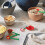 Heart-shaped measuring spoons set red 4-piece with egg 4