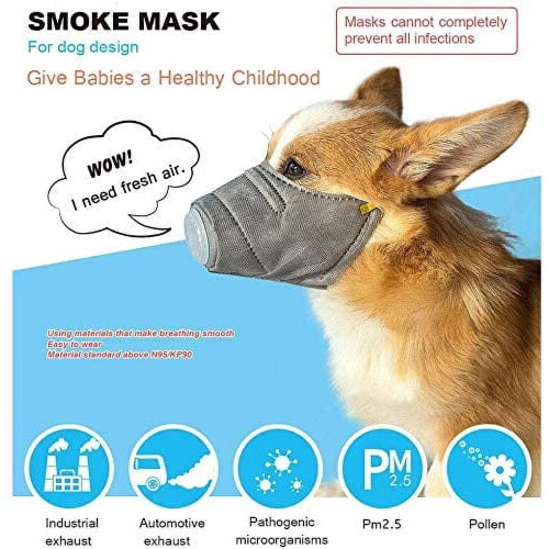 Adjustable Dog Respirator Muzzle, Breathable, 3 pcs 1