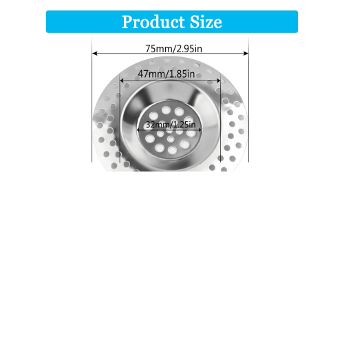 Sink Strainer Plug Stainless Steel 4 Pcs 75mm 1
