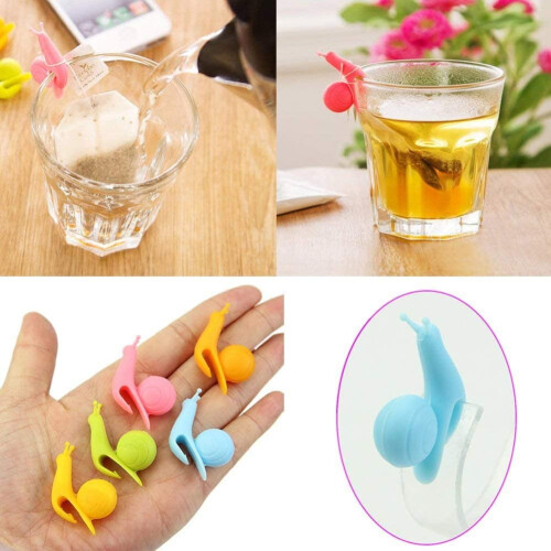 Snail-shaped silicone tea bag holder set 10 pcs 1