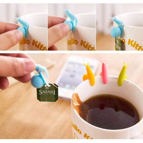 Snail-shaped silicone tea bag holder set 10 pcs 2