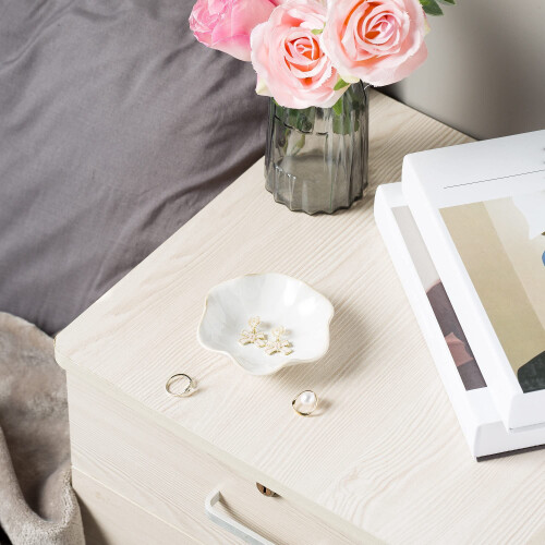 Ceramic Jewelry Dish Tray Milky White 1