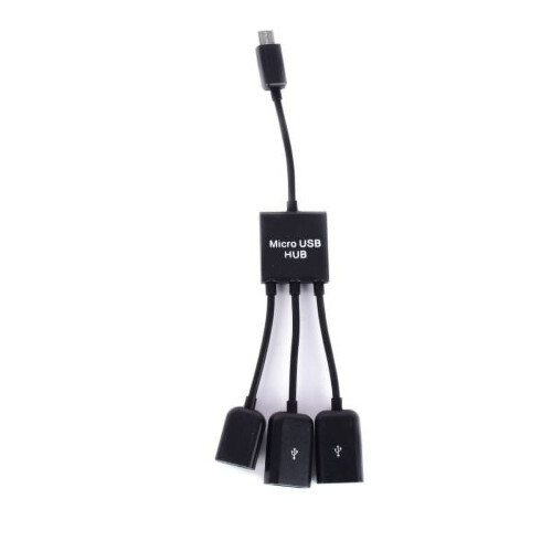 Mancro USB 2.0 hub with micro USB charging OTG cable 3 ports 1