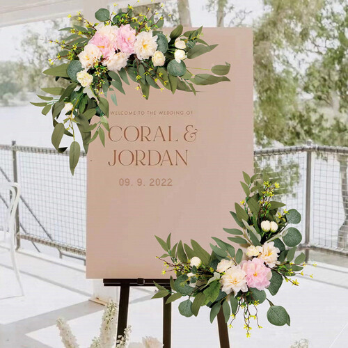Wedding Arch Flowers Artificial Silk 2 Pieces 2