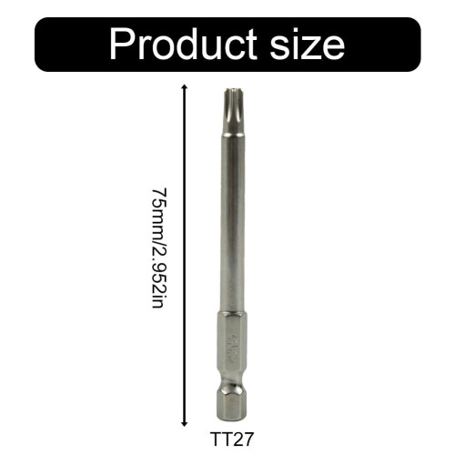 GLFSIL hollow torx screwdriver bit T40 75mm hex shank 1