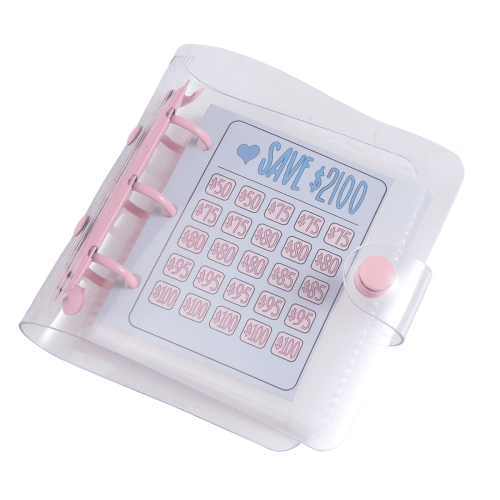 Savings Challenge Binder with Cash Envelopes Pink 2