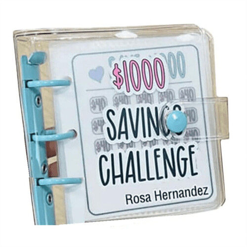 Savings Binder with Cash Envelopes Blue 1000 Challenge 2