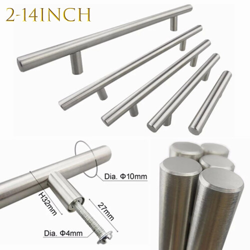 GLFSIL stainless steel T-type drawer pull 2–14 inches 2