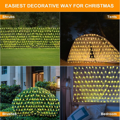 Christmas Net Lights 96 LED 5ft x 5ft Warm White 1