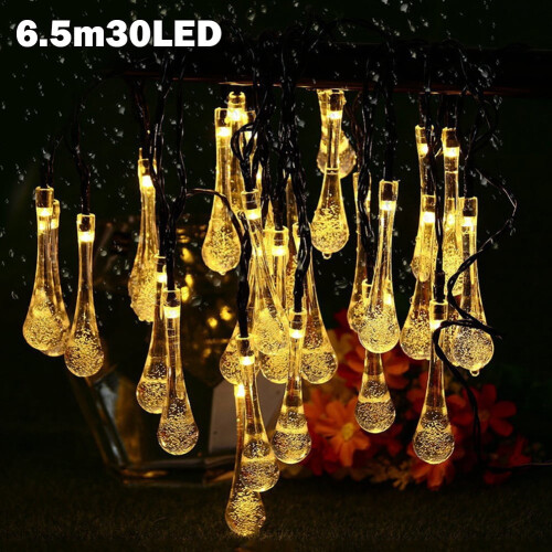 Solar String Lights Water Drop 30LED 21FT Warm White 2