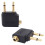 Airplane Headphone Adapter Golden Plated 3.5mm 4 Pack 2