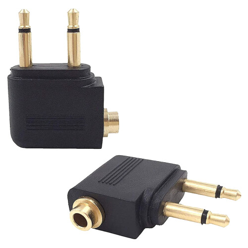 Airplane Headphone Adapter Golden Plated 3.5mm 4 Pack 1