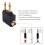 Airplane Headphone Adapter Golden Plated 3.5mm 4 Pack 4