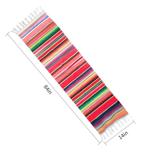 Mexican table runner cotton serape 2 pcs 14 x 84 in 2