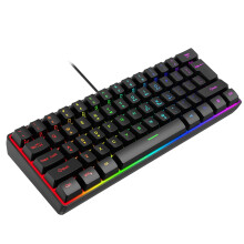 Gaming Keyboard Ergonomic Compact USB Black