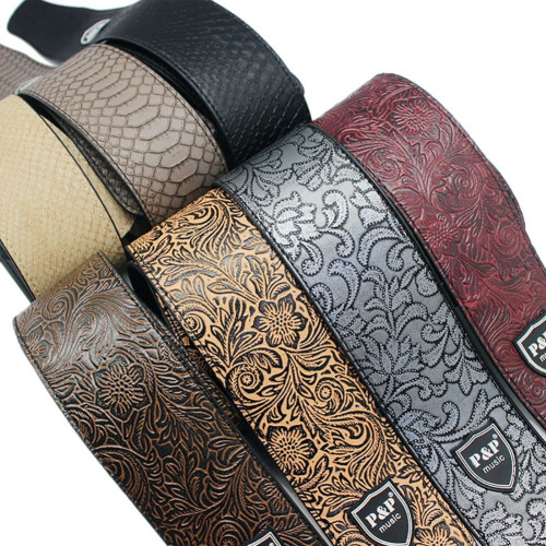 Leather Guitar Strap Adjustable for Acoustic and Electric 1