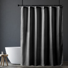 Grey shower curtain liner 72 x 72 inches waterproof dark