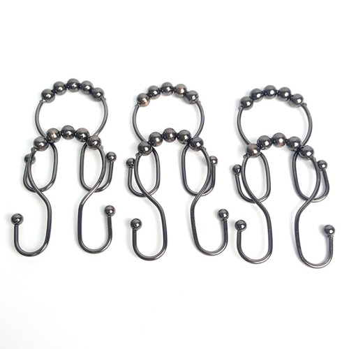 Shower Curtain Hooks Dual Ring 12 Pieces 2