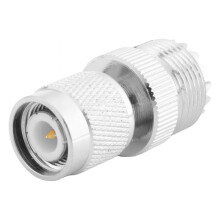 TNC male to PL259 UHF female adapter silver