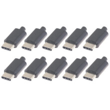 USB Type-C male connector 3A 10 pcs black
