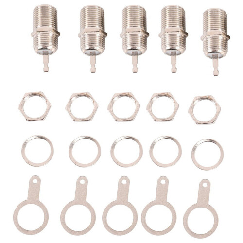 F-Type Panel Mount Socket Female Jack Solder Adapter 5 pcs