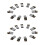 Mini USB 5-pin male plug silver tone dark gray 20 pcs 1