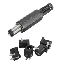 DC Power Jack Connectors 5.5x2.1mm Black 15 Pcs