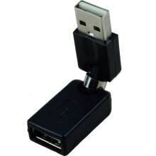 Black USB 2.0 Male to Female Rotating Extension Adapter