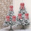 Christmas Tree Topper Bows Flocked Cloth 6PCS 3