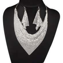 Women's triangular scarf and bib necklace set 2 pcs