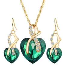 Heart Jewelry Set Alloy Necklace and Earrings