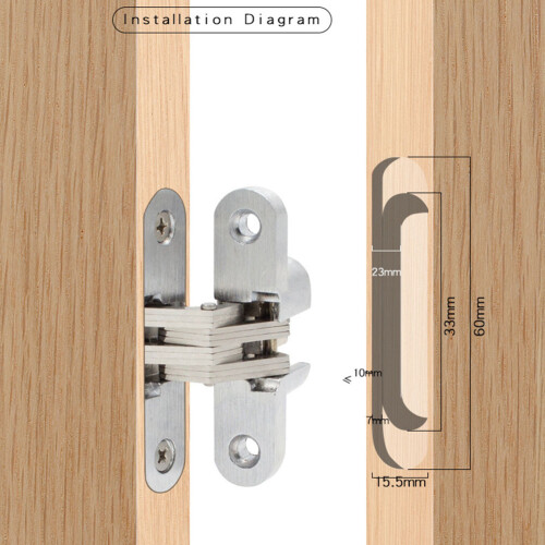 Stainless Steel Invisible Folding Door Hinge 2 pcs 2