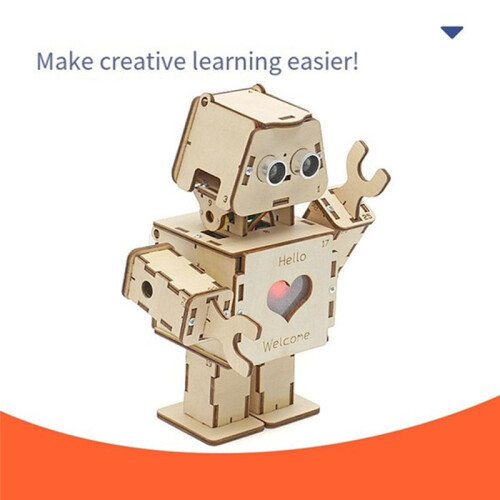 Programmable Dual Intelligent Programmable Welcome Robot Kit - DIY Science Experiment for Youth, STEAM Education Model 2