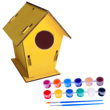 Kids' Wooden Bird Feeder DIY Kit with Paints and Brushes