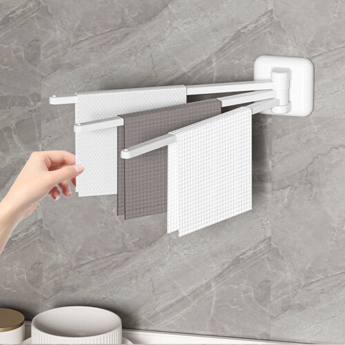 Triple Swing-Out Towel Bar Wall Mounted 3-Pole 2