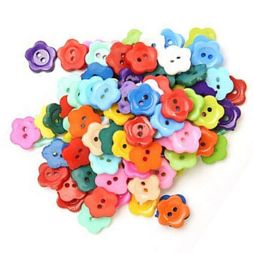 Plastic Buttons Plum Flower Design 100 pcs 1