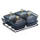 Divided Serving Platter with Lids Black 4-Bowl 5