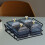 Divided Serving Platter with Lids Black 4-Bowl 7