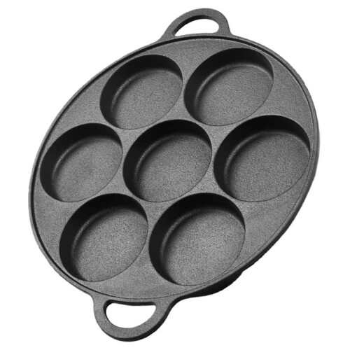 7 Hole Egg Pancake Steak Pan Cast Iron Non-Stick Kitchen Cooking Ham Pan Breakfast Maker Cookware Omelet Pancake 1